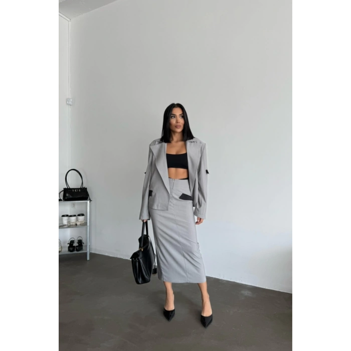 CROP CEKET - ETEK TAKIM - Gri