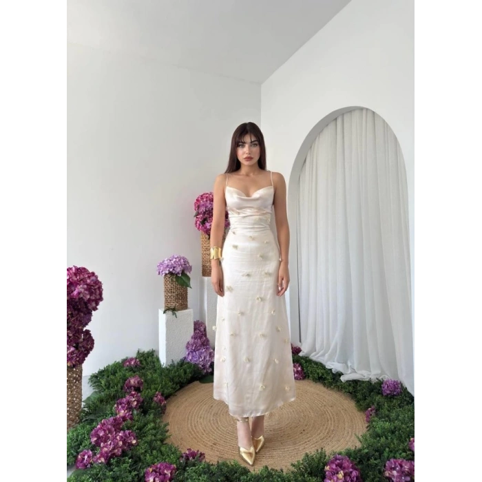Dora Çiçek Detaylı Elbise