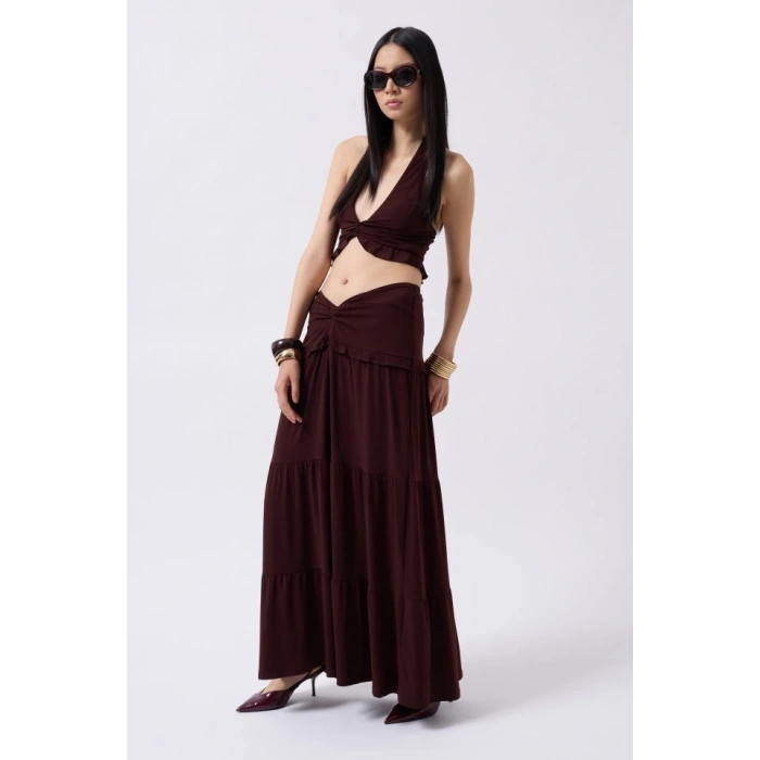 Düğüm Detay Fırfırlı Crop