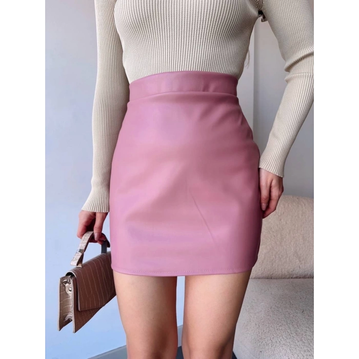 Düz deri etek pudra h24468