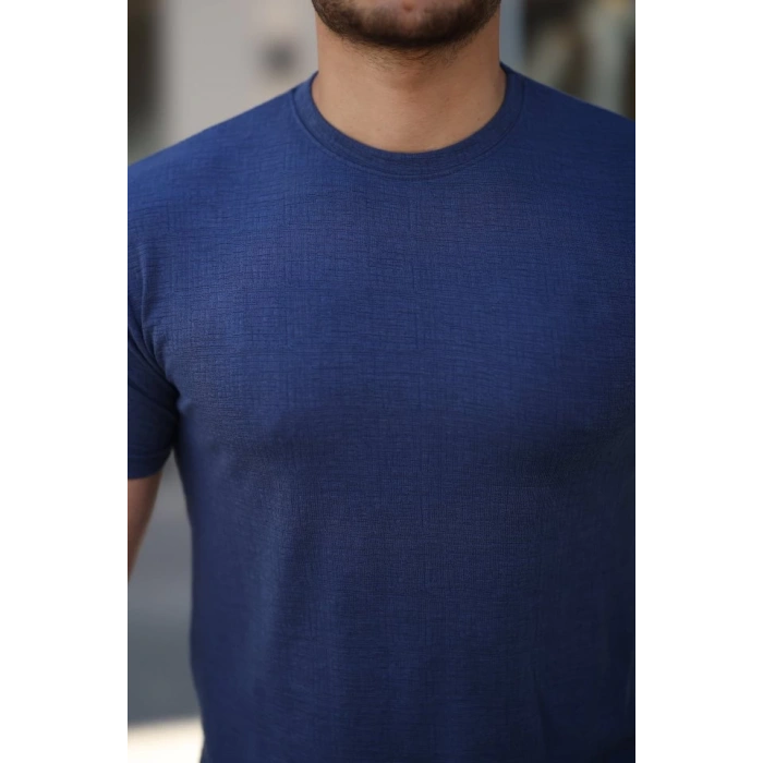 Erkek Ağaç Kabuğu Desenli Kısa Kollu T-shirt