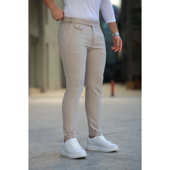 Erkek Bel Toka Detaylı Pileli Pantolon