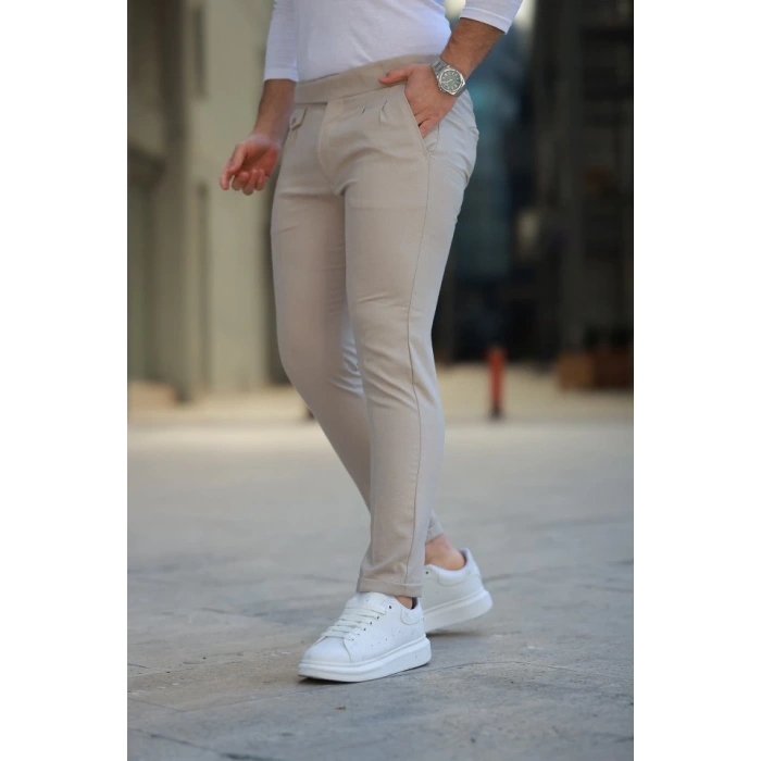 Erkek Bel Toka Detaylı Pileli Pantolon