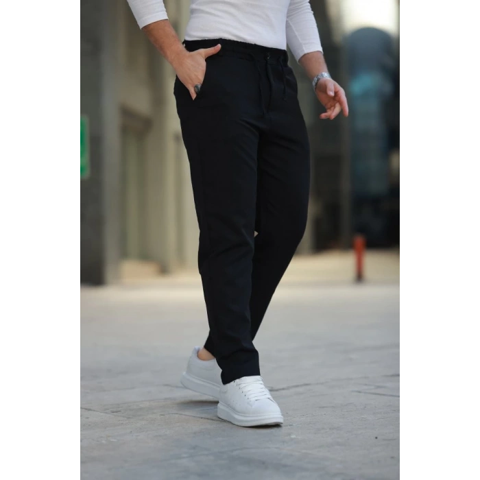 Erkek Beli Bağcıklı Jogger Pantolon