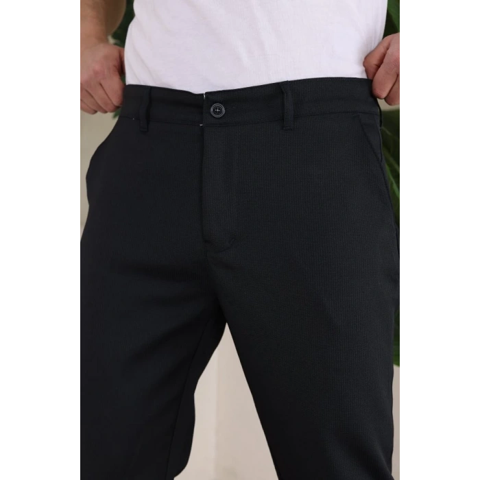 Erkek Casual Slim Fit Cord Desenli Kumaş Pantolon