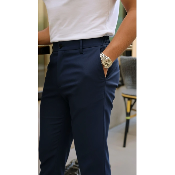 Erkek Cepli Slimfit Atlas Pantolon