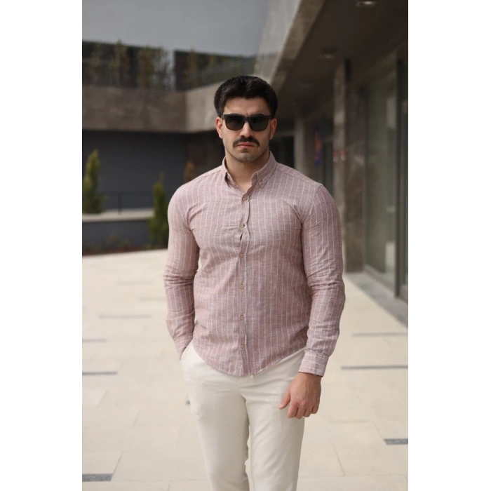 Erkek çizgi Desenli Gömlek