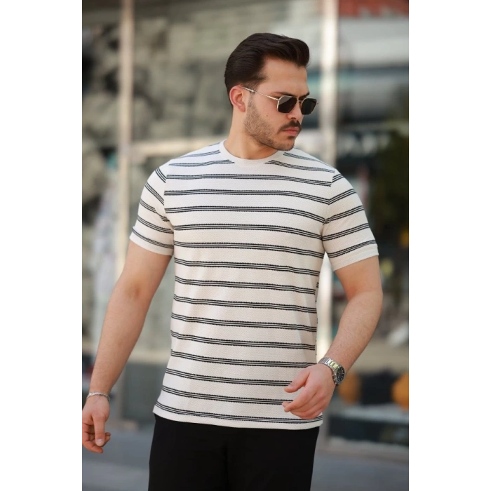 Erkek çizgili Kısa Kollu T-shirt