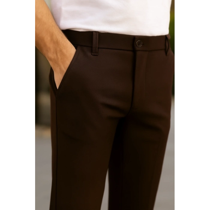 Erkek Düz Kesim Bilek Boy Kumaş Pantolon