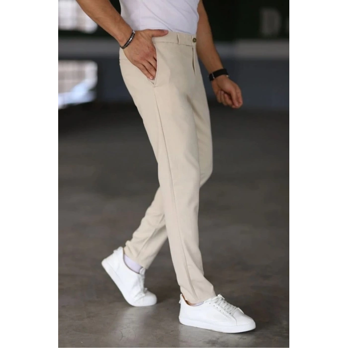 Erkek Düz Kesim Bilek Boy Kumaş Pantolon