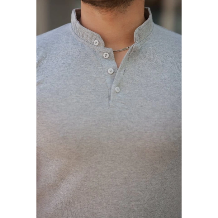 Erkek Hakim Yaka Dokuma Pamuklu Kumaş Kısa Kollu T-shirt