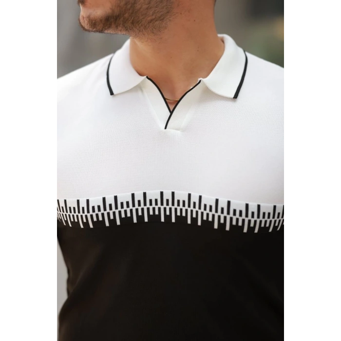 Erkek Hemşire Yaka çift Renk Kısa Kollu Tişört