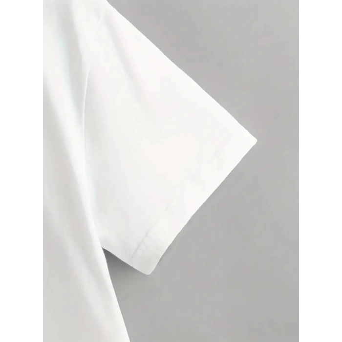 Erkek Kısa Kollu Bisiklet Yaka Baskılı Süprem Tişört