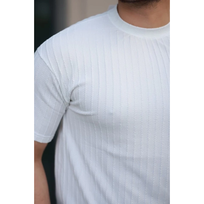 Erkek Kısa Kollu örgü Kumaş Bisiklet Yaka T-shirt