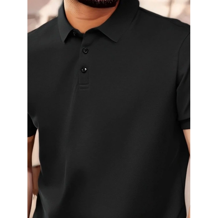 Erkek Kısa Kollu Yakalı Viskon Iki Iplik Erkek Tişört