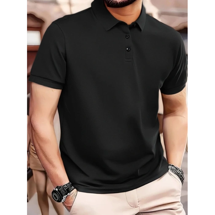 Erkek Kısa Kollu Yakalı Viskon Iki Iplik Erkek Tişört