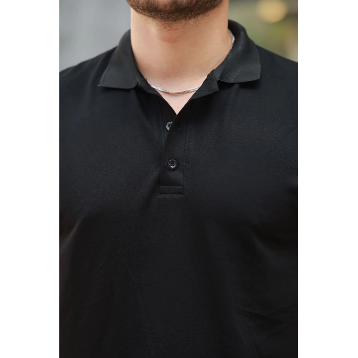 Erkek Kısa Kollu Yakalı Viskon Iki Iplik Erkek Tişört