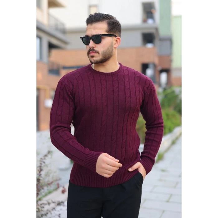 Erkek örgü Desen Bisiklet Yaka Kazak