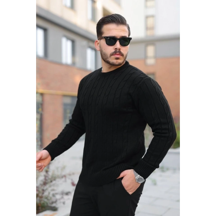 Erkek örgü Desen Bisiklet Yaka Kazak