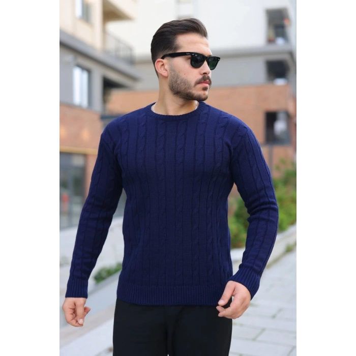 Erkek örgü Desen Bisiklet Yaka Kazak