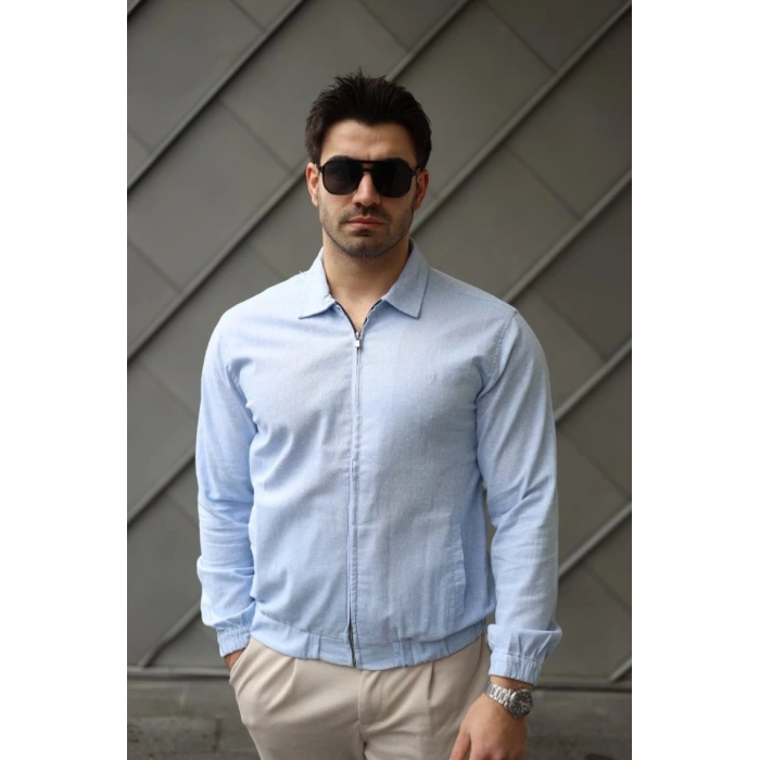 Erkek Pamuklu Keten Kumaş Ceket