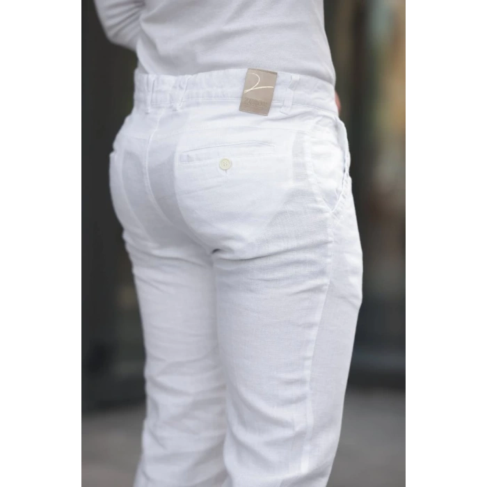 Erkek Rahat Keten Pantolon