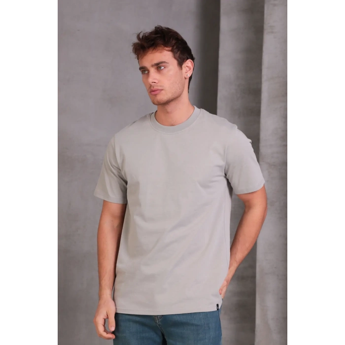 Erkek Relax Fit Bisiklet Yaka %100 Pamuk Rahat Kesim Basic Tişört