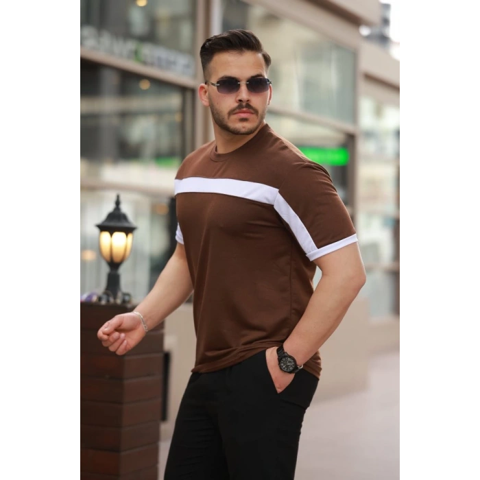 Erkek şerit Detaylı Kısa Kollu T-shirt
