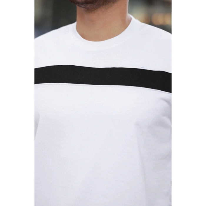 Erkek şerit Detaylı Kısa Kollu T-shirt