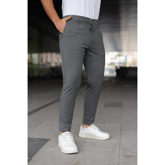 Erkek Slim Fit Likralı Gabardin Pantolon