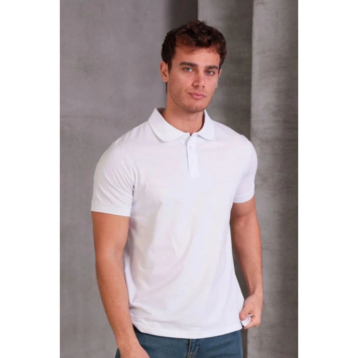 Erkek Slim Fit Pamuklu Yumuşak Doku Nefes Alan Kumaş Yakalı Tişört