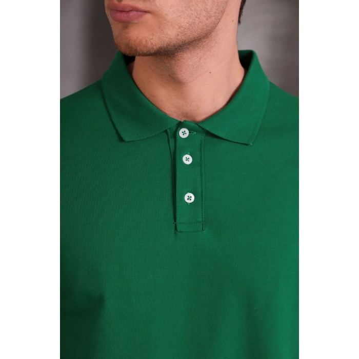 Erkek Slim Fit Pamuklu Yumuşak Doku Nefes Alan Kumaş Yakalı Tişört