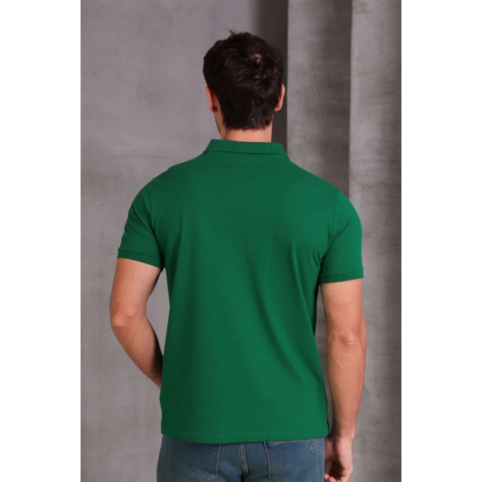 Erkek Slim Fit Pamuklu Yumuşak Doku Nefes Alan Kumaş Yakalı Tişört