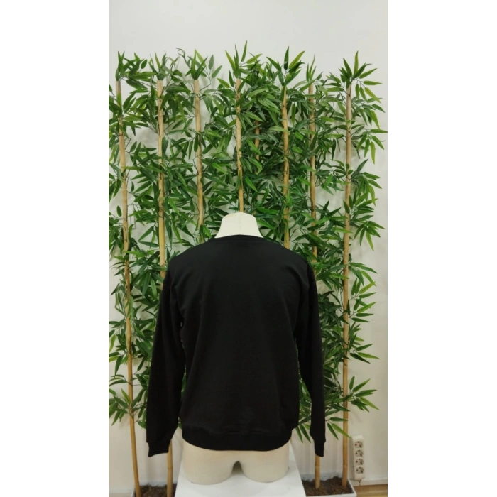 Erkek Uzun Kollu Bisiklet Yaka Yazı Baskılı Iki Iplik Sweat