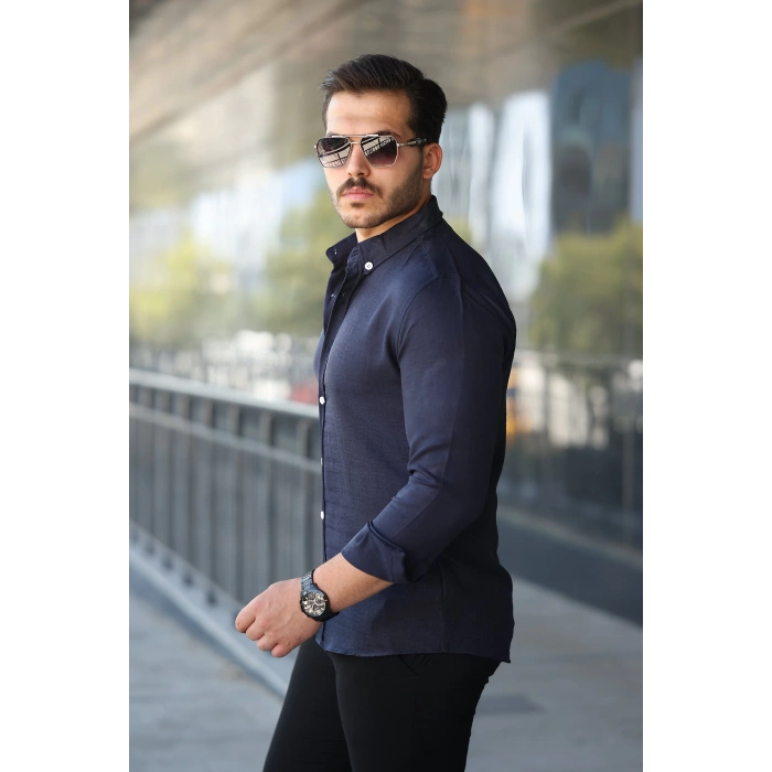 Erkek Uzun Kollu Regular Sofya Keten Gömlek