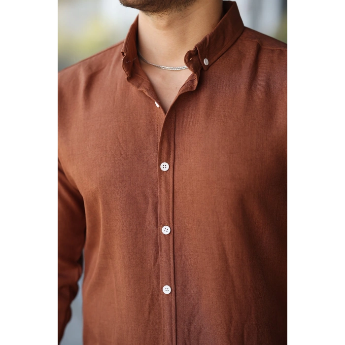 Erkek Uzun Kollu Regular Sofya Keten Gömlek