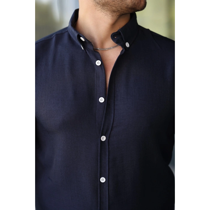 Erkek Uzun Kollu Regular Sofya Keten Gömlek