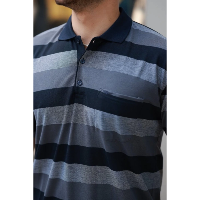 Erkek Yakalı çok Renkli Kısa Kollu T-shirt