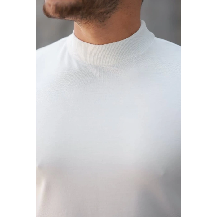 Erkek Yarım Balıkçı Yaka Kısa Kollu Tişört