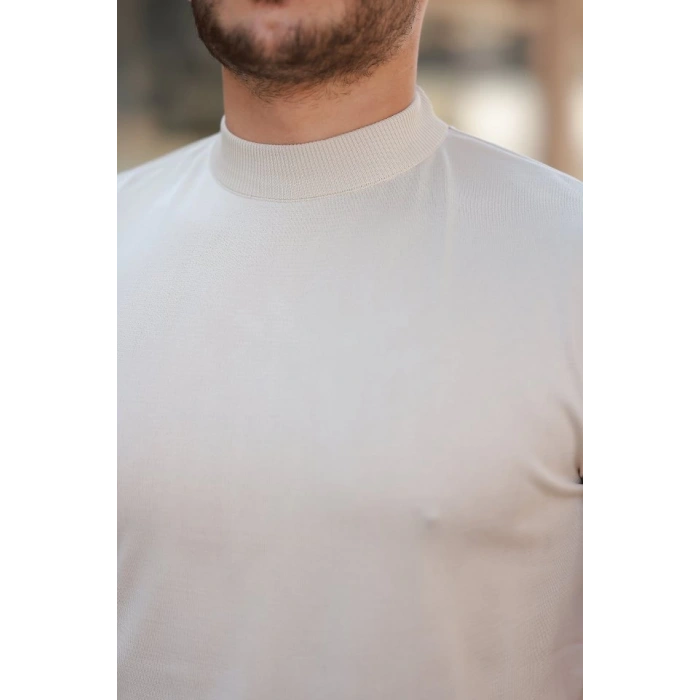 Erkek Yarım Balıkçı Yaka Kısa Kollu Tişört