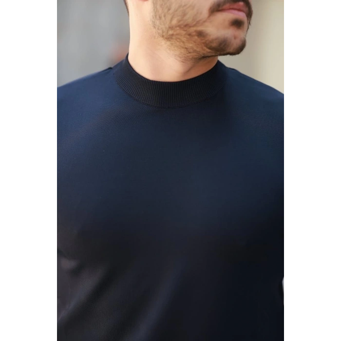 Erkek Yarım Balıkçı Yaka Kısa Kollu Tişört