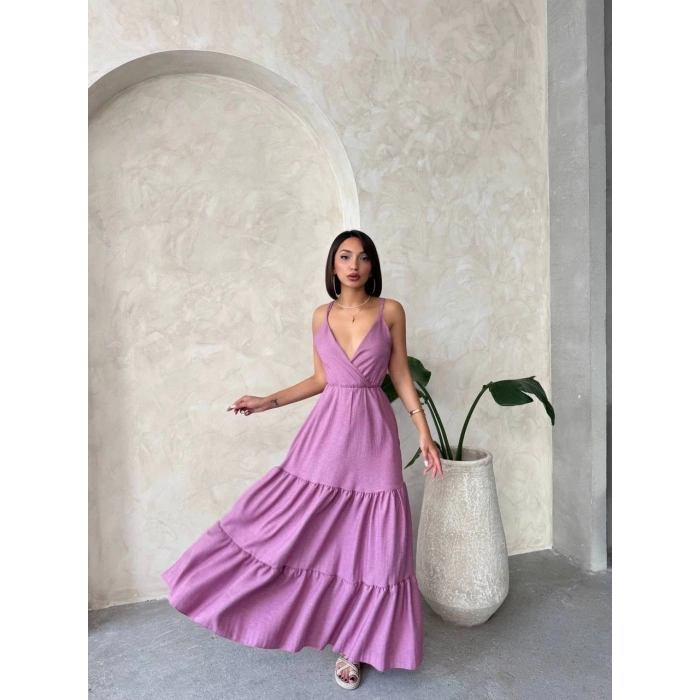 Fırfırlı katlı elbise s255049