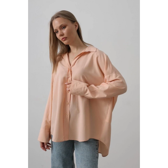 Geniş Manşet Detaylı Gömlek - Açık Somon