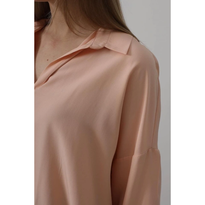 Geniş Manşet Detaylı Gömlek - Açık Somon