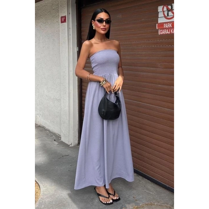 Göğsü Gipeli Straplez Elbise 2878