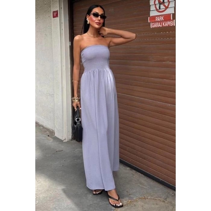 Göğsü Gipeli Straplez Elbise 2878