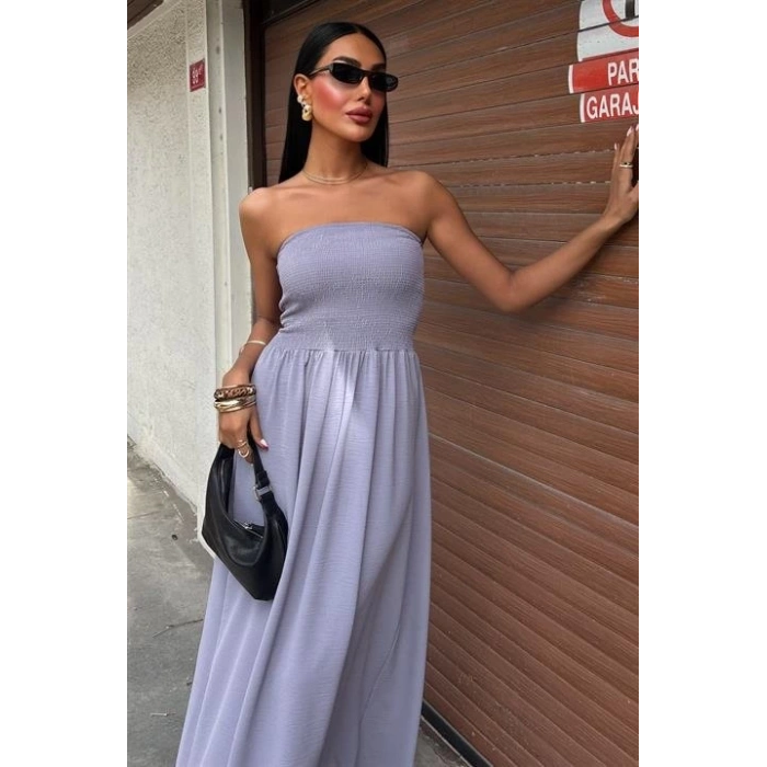 Göğsü Gipeli Straplez Elbise 2878