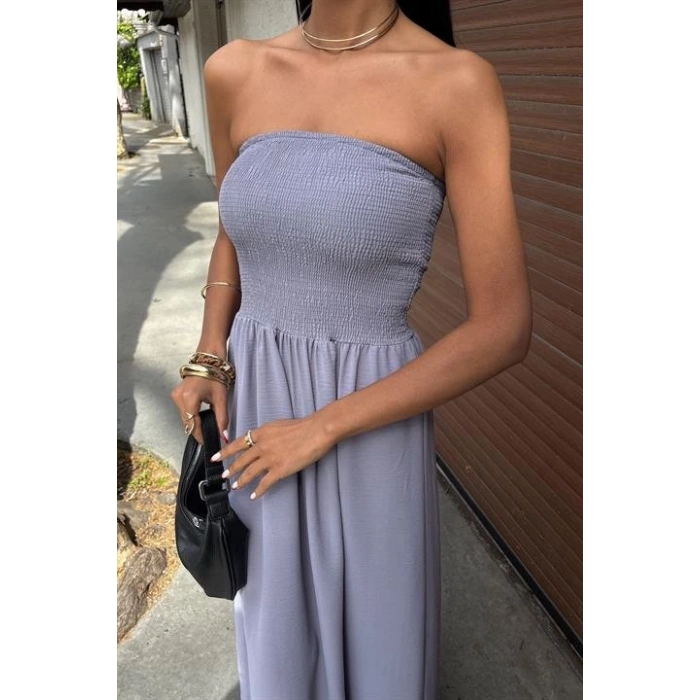 Göğsü Gipeli Straplez Elbise 2878