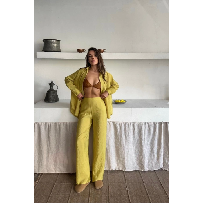 GÖMLEK-PANTOLON TAKIM CUPRA KUMAŞ - Yağ Yeşili