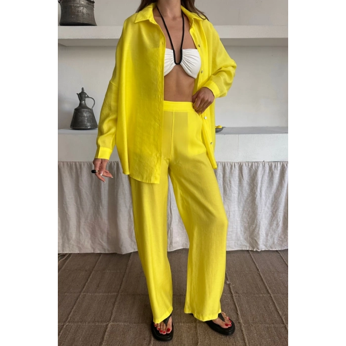 GÖMLEK - PANTOLON TAKIM - Sarı